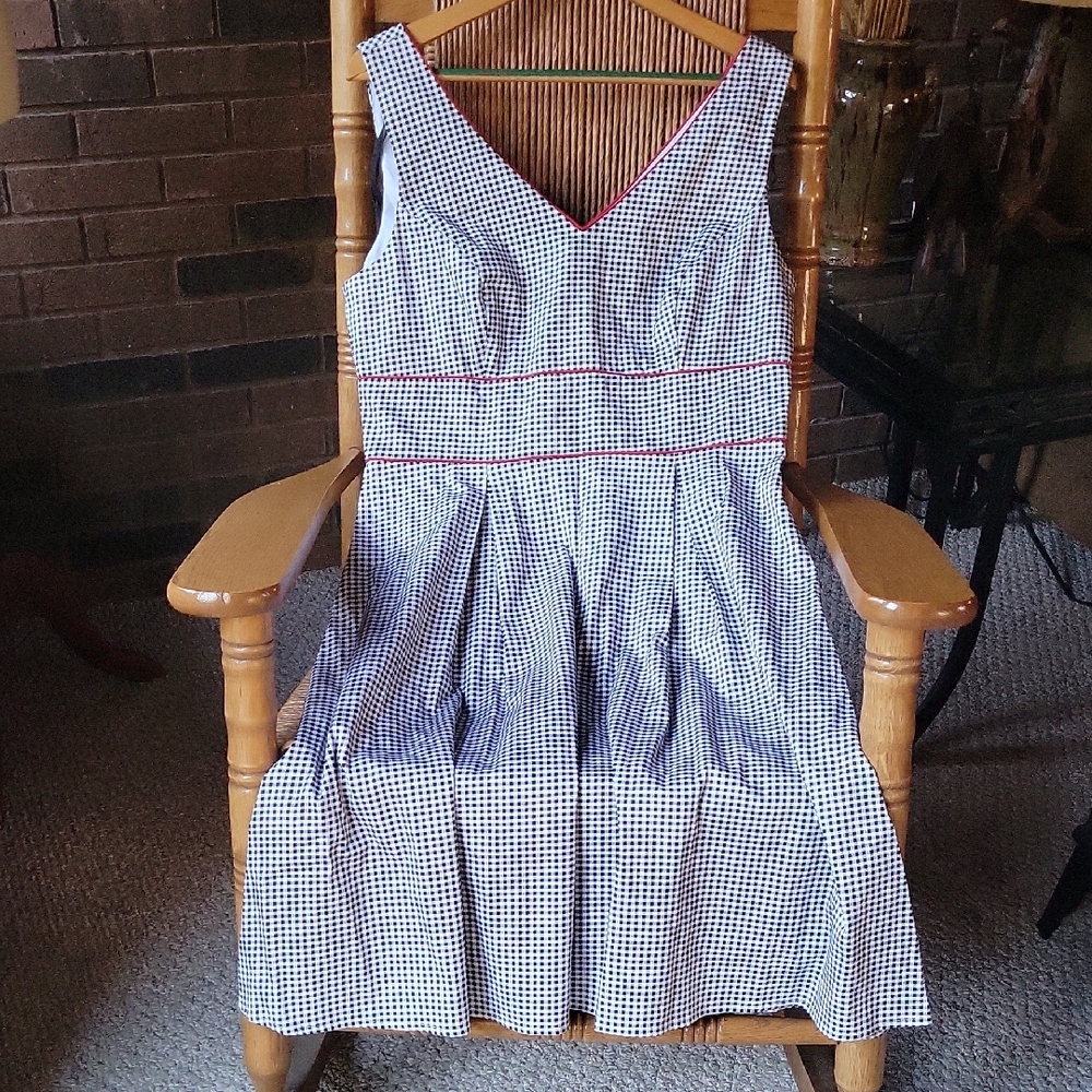 Citi Dress, black/white plaid stretch dress,  size 14